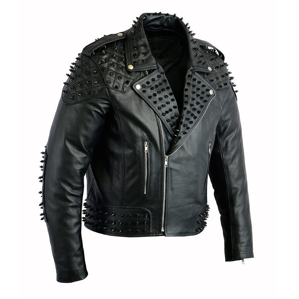MAFZ Fashion Mens Rockstar Punk Biker Motorcycle Brando